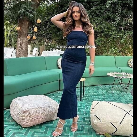 ZARA Blogger Fave Strapless Midi Dress NWT 💙 - Picture 14 of 16